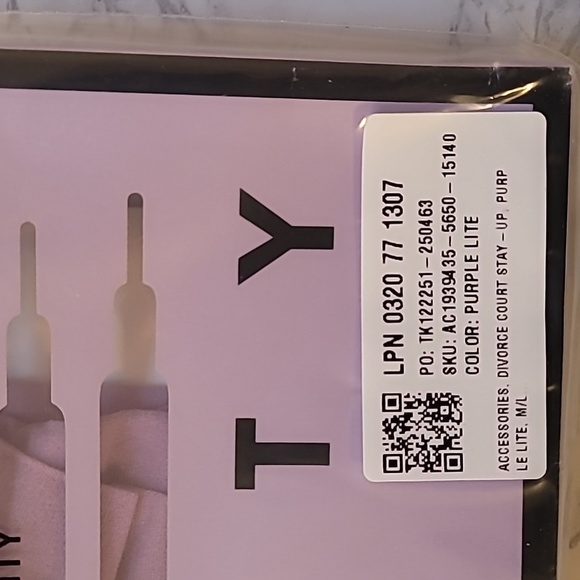 SAVAGE X FENTY DIVORCE COURT THIGH-HIGH STAY-UP STOCKINGS PURPLE LITE SZ M/L - Picture 6 of 7